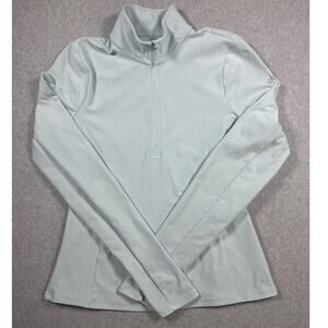 Alo Yoga Quarter Zip Pullover Women Small Light Blue Stretch Performance Top